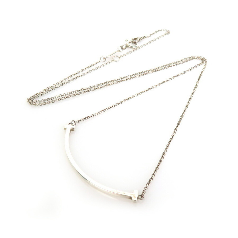 Tiffany Co T Smile Necklace Sterling Silver
